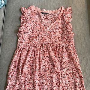 Red floral dress